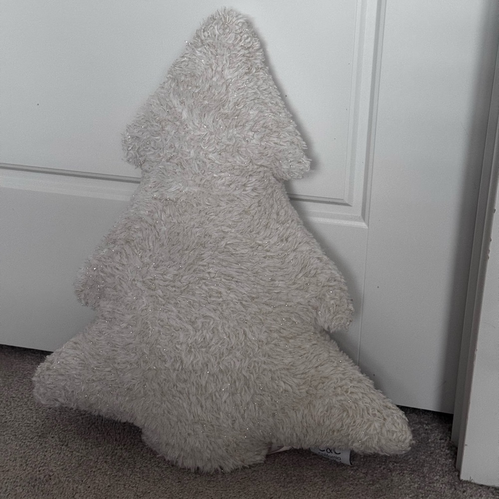 Cozy White Christmas Tree Pillow